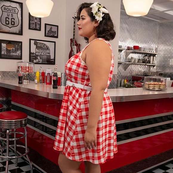 Stitch Shoppe X Coca-Cola Gingham Belt "Olivia" Dress Size XL - Picture 4 of 8